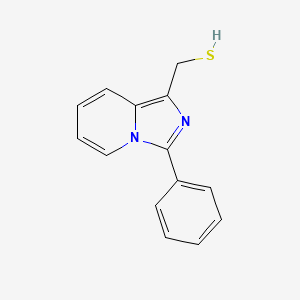 molecular formula C14H12N2S B12123167 Imidazo[1,5-a]pyridine-1-methanethiol, 3-phenyl- CAS No. 446830-58-6