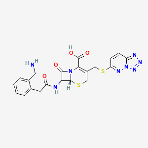 molecular formula C21H20N8O4S2 B1212319 7-(o-Aminomethylphenylacetamido)-3-(tetrazolo(4,5-b)pyridazin-6-ylthiomethyl)-3-cephem-4-carboxylic acid CAS No. 52727-70-5