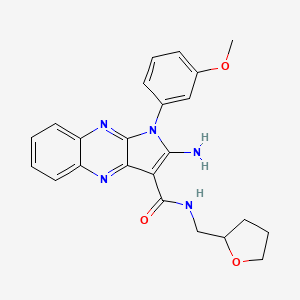 molecular formula C23H23N5O3 B12123195 2-amino-1-(3-methoxyphenyl)-N-[(oxolan-2-yl)methyl]-1H-pyrrolo[2,3-b]quinoxaline-3-carboxamide 