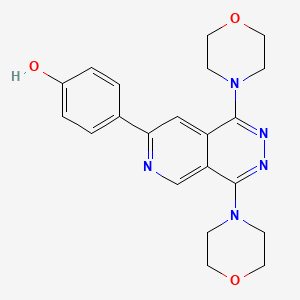 molecular formula C21H23N5O3 B1212320 1,4-Dimorpholino-7-(4-hydroxyphenyl)pyrido(3,4-d)pyridazine CAS No. 57696-55-6