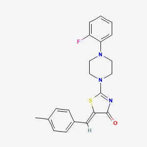 molecular formula C21H20FN3OS B12123224 (5Z)-2-[4-(2-fluorophenyl)piperazin-1-yl]-5-(4-methylbenzylidene)-1,3-thiazol-4(5H)-one 