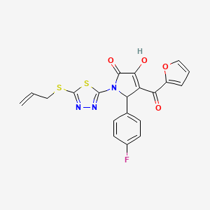 (4E)-5-(4-fluorophenyl)-4-[furan-2-yl(hydroxy)methylidene]-1-[5-(prop-2-en-1-ylsulfanyl)-1,3,4-thiadiazol-2-yl]pyrrolidine-2,3-dione