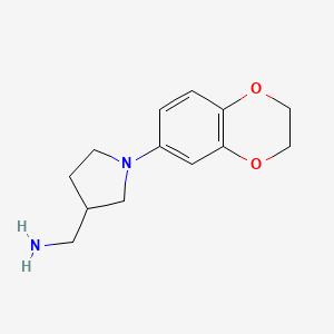 molecular formula C13H18N2O2 B12123230 [1-(2,3-Dihydro-1,4-benzodioxin-6-yl)-3-pyrrolidinyl]methanamine 