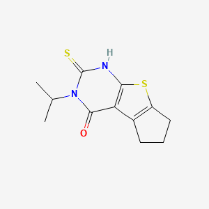 3-isopropyl-2-mercapto-3,5,6,7-tetrahydro-4H-cyclopenta[4,5]thieno[2,3-d]pyrimidin-4-one