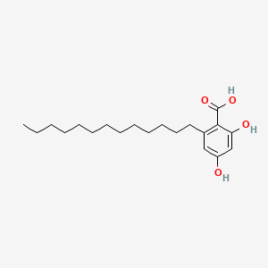 molecular formula C20H32O4 B1212338 Benzoic acid, 2,4-dihydroxy-6-tridecyl- CAS No. 62071-09-4