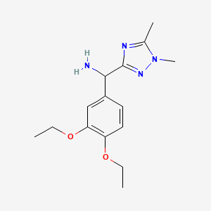 molecular formula C15H22N4O2 B12123387 1H-1,2,4-Triazole-3-methanamine, alpha-(3,4-diethoxyphenyl)-1,5-dimethyl- CAS No. 1707586-56-8