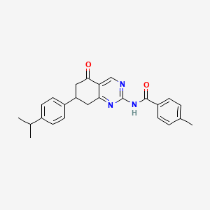 4-methyl-N-{5-oxo-7-[4-(propan-2-yl)phenyl]-5,6,7,8-tetrahydroquinazolin-2-yl}benzamide