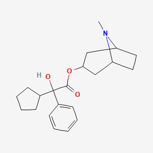 molecular formula C21H29NO3 B1212345 Tropine phenylcyclopentylglycolate CAS No. 37830-19-6