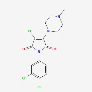 molecular formula C15H14Cl3N3O2 B12123523 3-Chloro-1-(3,4-dichlorophenyl)-4-(4-methylpiperazin-1-yl)pyrrole-2,5-dione 