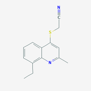 Acetonitrile, 2-[(8-ethyl-2-methyl-4-quinolinyl)thio]-