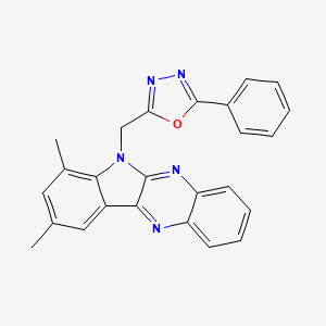 5-[(2,4-Dimethylindolo[2,3-b]quinoxalin-5-yl)methyl]-2-phenyl-1,3,4-oxadiazole