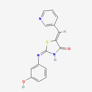 (5Z)-2-(3-hydroxyanilino)-5-(pyridin-3-ylmethylidene)-1,3-thiazol-4-one