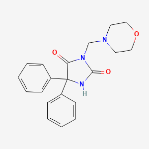 molecular formula C20H21N3O3 B12123620 3-(Morpholin-4-ylmethyl)-5,5-diphenylimidazolidine-2,4-dione CAS No. 856-85-9