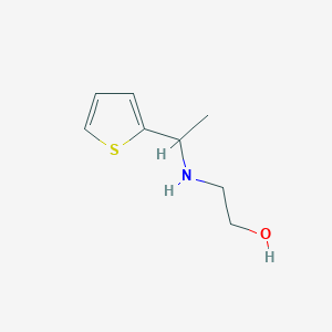 molecular formula C8H13NOS B12123642 2-{[1-(Thiophen-2-yl)ethyl]amino}ethan-1-ol 