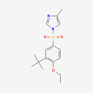 molecular formula C16H22N2O3S B12123690 1-{[3-(Tert-butyl)-4-ethoxyphenyl]sulfonyl}-4-methylimidazole 