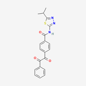 4-[oxo(phenyl)acetyl]-N-[(2E)-5-(propan-2-yl)-1,3,4-thiadiazol-2(3H)-ylidene]benzamide