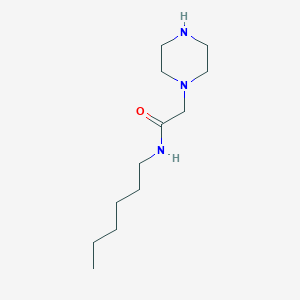 molecular formula C12H25N3O B12123730 1-Piperazineacetamide, N-hexyl- CAS No. 89433-51-2