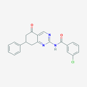 (3-chlorophenyl)-N-(5-oxo-7-phenyl(6,7,8-trihydroquinazolin-2-yl))carboxamide