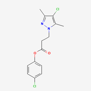 molecular formula C14H14Cl2N2O2 B12123945 4-Chlorophenyl 3-(4-chloro-3,5-dimethylpyrazolyl)propanoate 