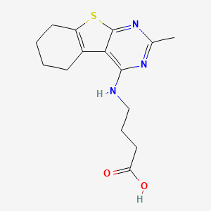 molecular formula C15H19N3O2S B12123956 4-(2-Methyl-5,6,7,8-tetrahydro-benzo[4,5]thieno-[2,3-d]pyrimidin-4-ylamino)-butyric acid 