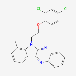 molecular formula C23H17Cl2N3O B12123992 6-[2-(2,4-dichlorophenoxy)ethyl]-7-methyl-6H-indolo[2,3-b]quinoxaline 