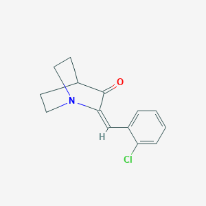 molecular formula C14H14ClNO B12124010 (2E)-2-[(2-chlorophenyl)methylidene]-1-azabicyclo[2.2.2]octan-3-one 