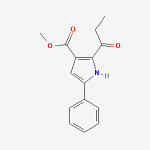 molecular formula C15H15NO3 B1212402 Methyl 5-phenyl-2-propionyl-3-pyrrolecarboxylate CAS No. 93344-38-8