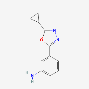 molecular formula C11H11N3O B12124031 3-(5-Cyclopropyl-1,3,4-oxadiazol-2-yl)aniline 