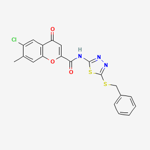 N-[5-(benzylsulfanyl)-1,3,4-thiadiazol-2-yl]-6-chloro-7-methyl-4-oxo-4H-chromene-2-carboxamide