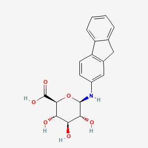 molecular formula C19H19NO6 B1212408 1-Deoxy-1-(fluoren-2-ylamino)-beta-D-glucopyranuronic acid CAS No. 71388-05-1