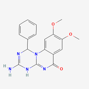 3-amino-8,9-dimethoxy-1-phenyl-1H-[1,3,5]triazino[1,2-a]quinazolin-6-ol