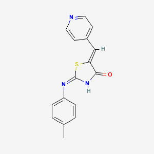 (2E,5Z)-2-[(4-methylphenyl)imino]-5-(pyridin-4-ylmethylidene)-1,3-thiazolidin-4-one