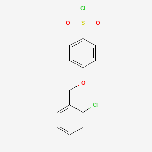 molecular formula C13H10Cl2O3S B12124108 4-((2-Chlorobenzyl)oxy)benzenesulfonyl chloride 