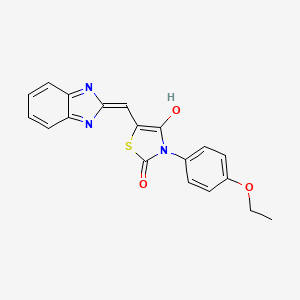 molecular formula C19H15N3O3S B12124136 (5E)-5-(1H-benzimidazol-2-ylmethylidene)-3-(4-ethoxyphenyl)-1,3-thiazolidine-2,4-dione 