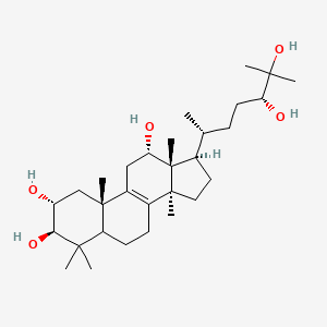 molecular formula C30H52O5 B1212414 (2R,3R,10S,12S,13R,14S,17R)-17-[(2R,5R)-5,6-dihydroxy-6-methylheptan-2-yl]-4,4,10,13,14-pentamethyl-2,3,5,6,7,11,12,15,16,17-decahydro-1H-cyclopenta[a]phenanthrene-2,3,12-triol CAS No. 64971-22-8