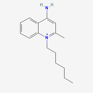 molecular formula C16H23N2+ B1212418 Quinolinium,4-amino-1-hexyl-2-methyl-, iodide (1:1) 