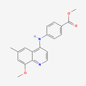 molecular formula C19H18N2O3 B12124209 Methyl 4-((8-methoxy-6-methylquinolin-4-yl)amino)benzoate 