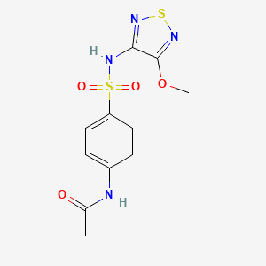 molecular formula C11H12N4O4S2 B1212427 N-[4-[(4-methoxy-1,2,5-thiadiazol-3-yl)sulfamoyl]phenyl]acetamide CAS No. 79962-97-3