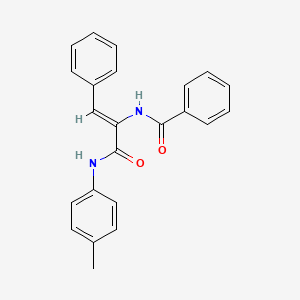 molecular formula C23H20N2O2 B12124281 N-{(1Z)-3-[(4-methylphenyl)amino]-3-oxo-1-phenylprop-1-en-2-yl}benzamide 