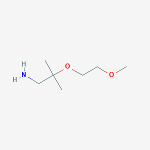 molecular formula C7H17NO2 B12124306 1-[(1-Amino-2-methylpropan-2-yl)oxy]-2-methoxyethane 