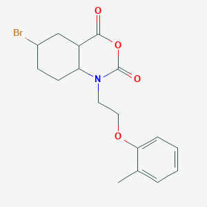 molecular formula C17H20BrNO4 B12124310 6-Bromo-1-[2-(2-methylphenoxy)ethyl]-4a,5,6,7,8,8a-hexahydrobenzo[d][1,3]oxazine-2,4-dione 