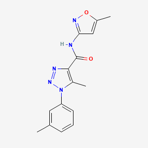 molecular formula C15H15N5O2 B12124314 5-methyl-N-(5-methyl-1,2-oxazol-3-yl)-1-(3-methylphenyl)-1H-1,2,3-triazole-4-carboxamide 