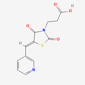 molecular formula C12H10N2O4S B12124323 3-[(5Z)-2,4-dioxo-5-(pyridin-3-ylmethylidene)-1,3-thiazolidin-3-yl]propanoic acid 