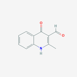 molecular formula C11H9NO2 B12124325 4-Hydroxy-3-formylquinaldine 