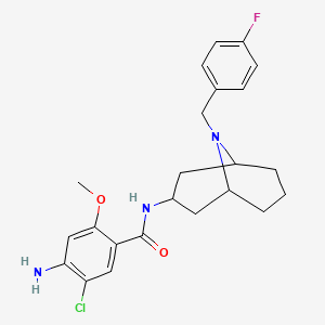 molecular formula C23H27ClFN3O2 B1212435 4-amino-5-chloro-N-[9-[(4-fluorophenyl)methyl]-9-azabicyclo[3.3.1]nonan-3-yl]-2-methoxybenzamide CAS No. 86580-77-0