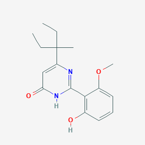 molecular formula C17H22N2O3 B12124428 2-(2-Hydroxy-6-methoxyphenyl)-6-(3-methylpentan-3-yl)pyrimidin-4-ol 