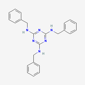 molecular formula C24H24N6 B12124457 1,3,5-Triazine-2,4,6-triamine, N2,N4,N6-tris(phenylmethyl)- CAS No. 26217-88-9