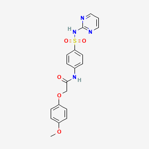 2-(4-methoxyphenoxy)-N-[4-(pyrimidin-2-ylsulfamoyl)phenyl]acetamide