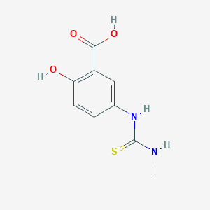 molecular formula C9H10N2O3S B12124529 Benzoic acid, 2-hydroxy-5-[[(methylamino)thioxomethyl]amino]- CAS No. 62773-58-4