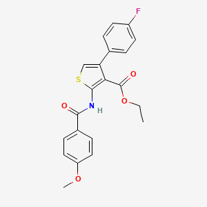 3-Thiophenecarboxylic acid, 4-(4-fluorophenyl)-2-[(4-methoxybenzoyl)amino]-, ethyl ester